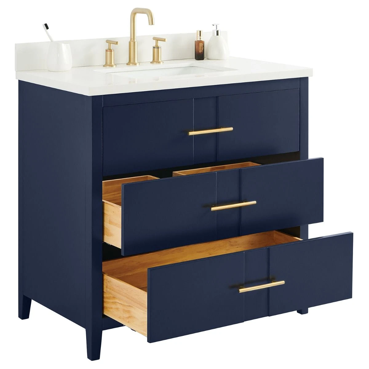 Navy Blue Solid Wood Vanity drawers Navy Blue Solid Wood Vanity drawers