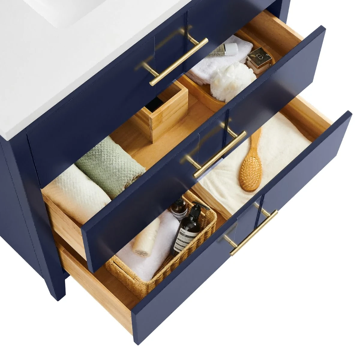 Navy Blue Solid Wood Vanity drawer Navy Blue Solid Wood Vanity drawer