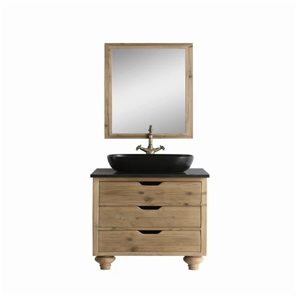 Distressed Floor Standing Solid Wood Bathroom Cabinet Bathroom Furniture