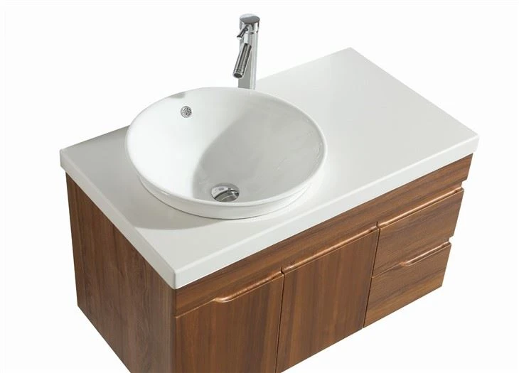 Paint-free Wood Grain Melamine Veneer Cabinet For Bathroom