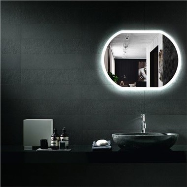 Customized Wall Mounted Defog Smart Bathroom Led Wash Basin Mirror With Time Display
