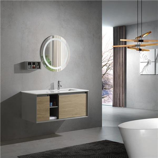 The Hottest Selling Natural Stone Texture Melamine Veneer Bathroom Cabinet Bathroom Furniture