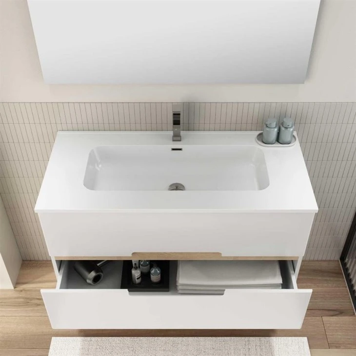 Glossy White Wall Bathroom Cabinet