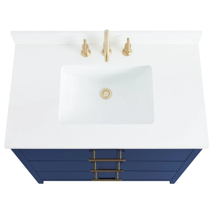 Navy Blue Solid Wood Vanity basin