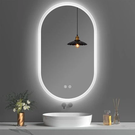 Round Custom LED Mirror Large Vanity Mirror