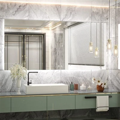 LED Backlit Mirror With Light Bathroom Vanity Lighted Mirror