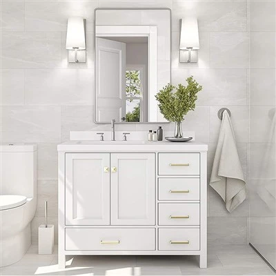 37" White Bathroom Vanity