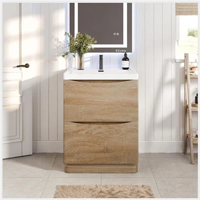 Smiley Modern Bathroom Vanity With White Acrylic Sink