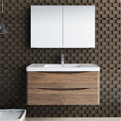 Rosewood Finish Bathroom Cabinet