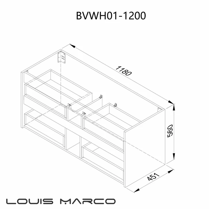 Wood Finish Bathroom Vanity SIZE