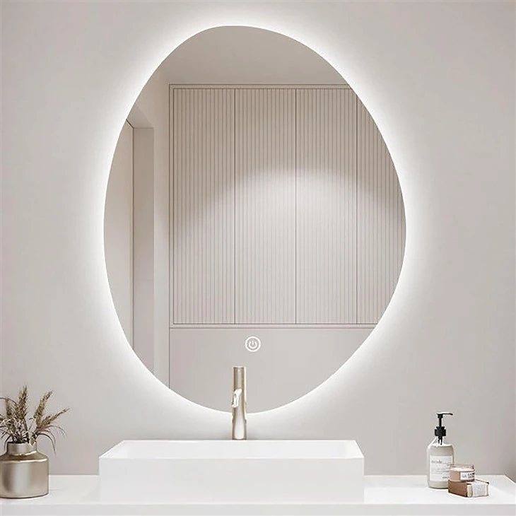 Bathroom Mirror With LED Lights LED Three Color Dimmable Backlit Wall Mirror