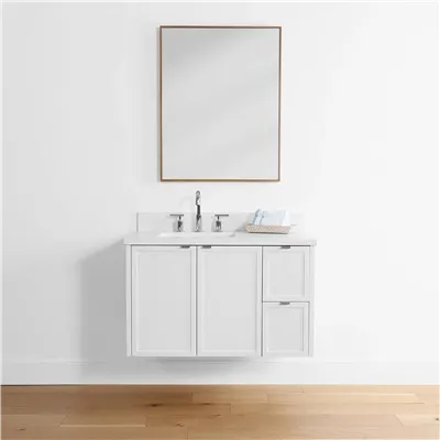 Wall-mounted Vanity With Basin And Drawers