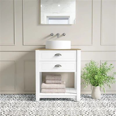 White Traditional Freestanding Bathroom Vanity Unit